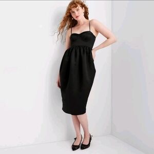 Future Collective Elegant Black Midi Dress Size L